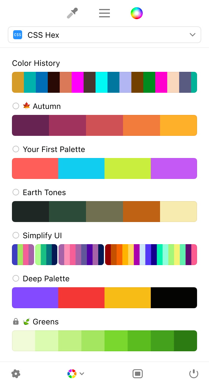 menu bar interface